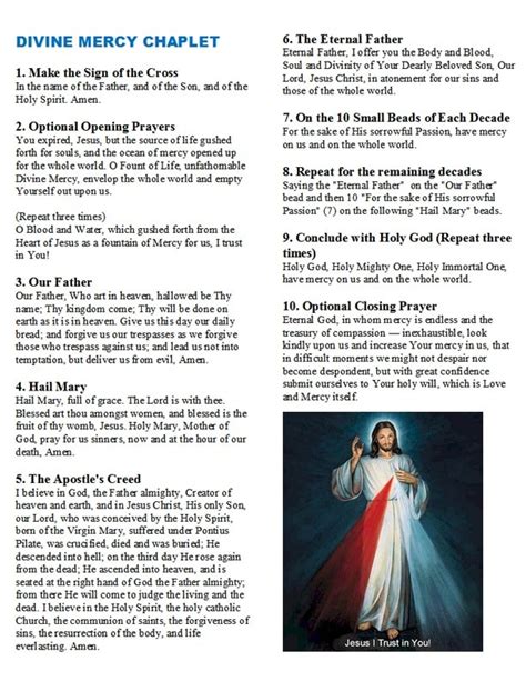 Used with permission. . Chaplet of divine mercy prayer download